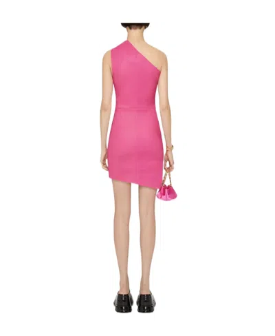 Givenchy Asymmetric Draped Mini Dress In Pink