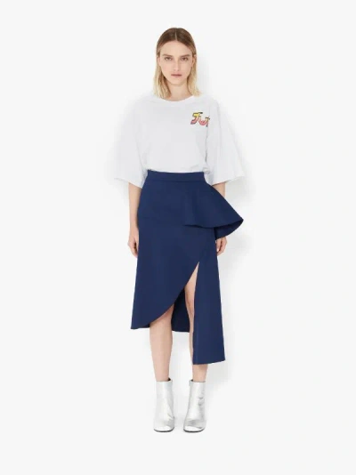 Jw Anderson Peplum-waist Asymmetric Skirt In Multi