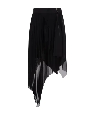 Givenchy Asymmetrical Pleated Skirt In Brown