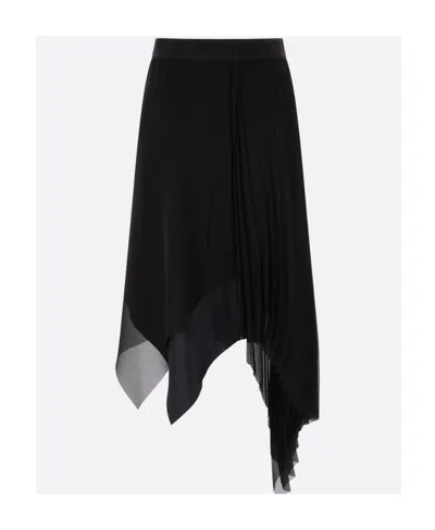 Givenchy Asymmetrical Pleated Skirt In Brown