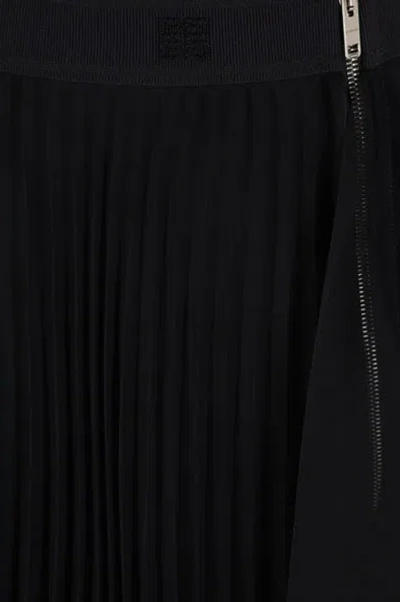 Givenchy Asymmetrical Pleated Skirt In Brown