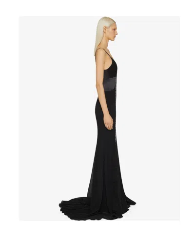 Givenchy Gown In Silk With Lace And Beads In Black