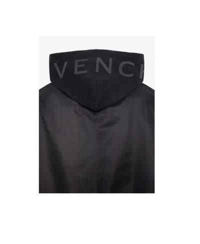 Givenchy Oversized Hooded Bomber Jacket In Nylon In Black