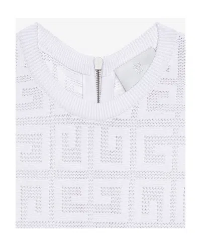 Givenchy 4g Jacquard Flared Mini Dress In White