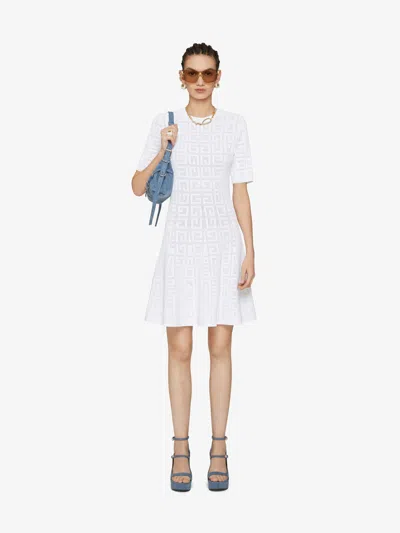 Givenchy 4g Jacquard Flared Mini Dress In White