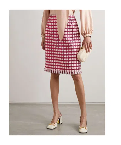 Oscar De La Renta Checked Skirt In Multi
