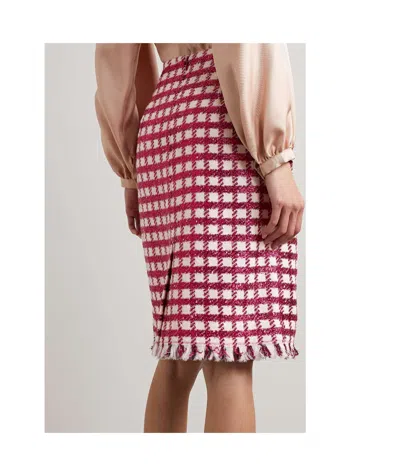 Oscar De La Renta Checked Skirt In Multi