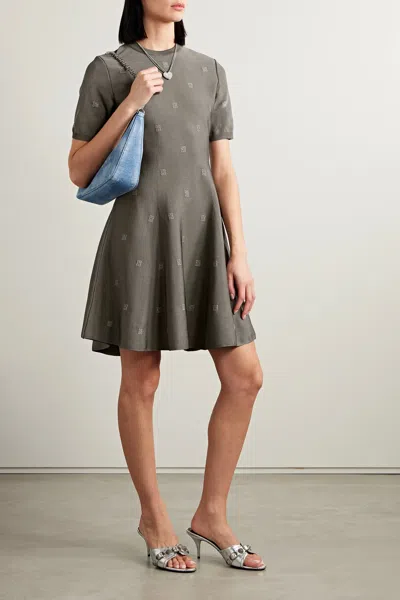 Givenchy 4g Jacquard Dress In Green