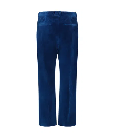 Tom Ford Velvet Flare Trousers In Blue