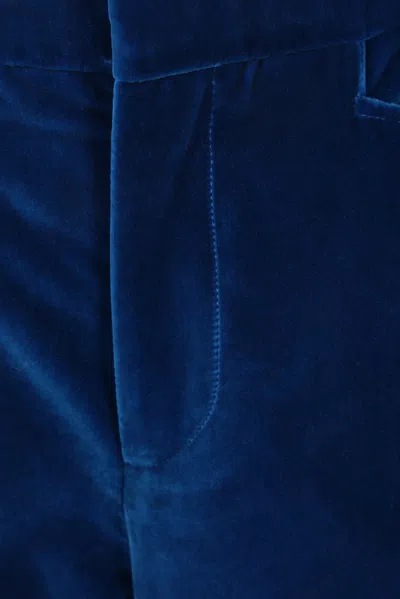 Tom Ford Velvet Flare Trousers In Blue