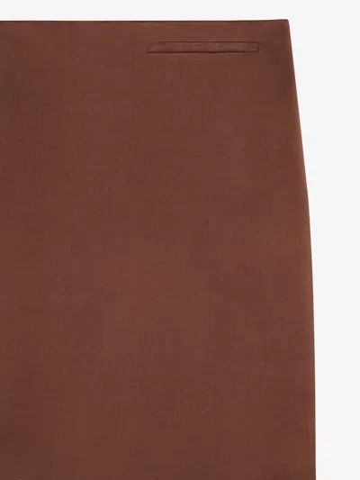 Givenchy Asymmetric Skirt In Silk Satin Duchesse In Brown