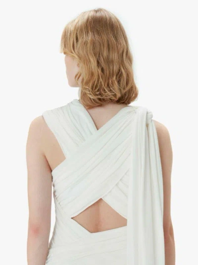 Jw Anderson Draped Wrap Midi Dress In White