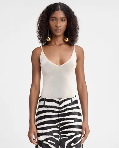 Jacquemus La Maille Spallina Sheer Tank Top In Neutral