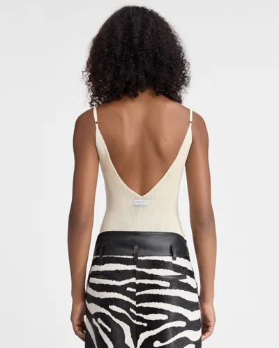 Jacquemus La Maille Spallina Sheer Tank Top In Neutral