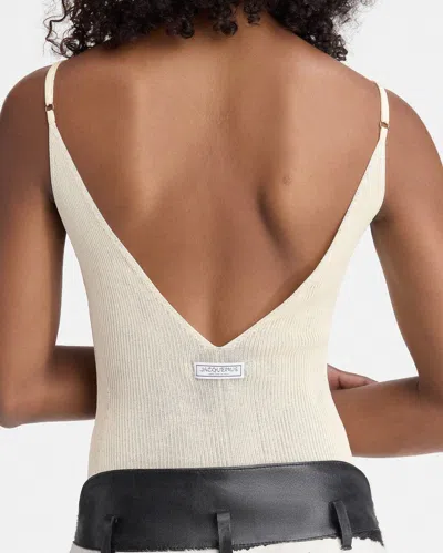 Jacquemus La Maille Spallina Sheer Tank Top In Neutral