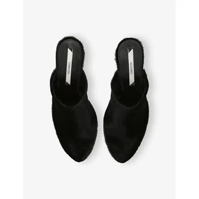 Christen Womens Black Elipse 75 Pony Hair-leather Mules Eur 39 / 6 Uk In Black