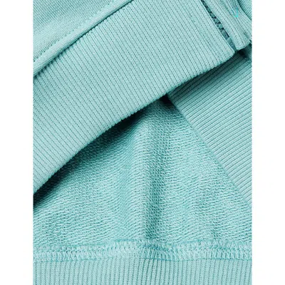 Benetton Pale Green Zipped Graphic-print Cotton Hoody 6-14 In Green