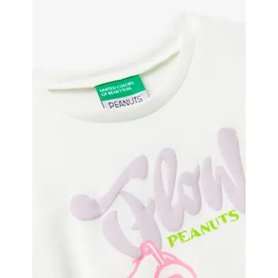 Benetton Cream Peanuts Relaxed-fit Cotton T-shirt 18 Months-5 In White