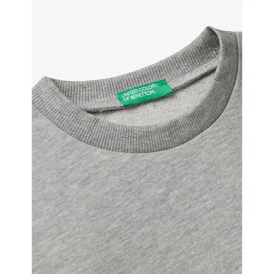 Benetton Multicolored Graphic-print Relaxed-fit Cotton Sweatshirt 6-14 In Gray