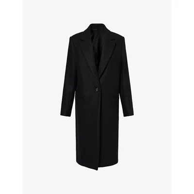 Totême Womens Black Classic Single-breasted Wool-blend Coat In Black