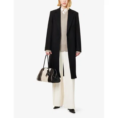Totême Womens Black Classic Single-breasted Wool-blend Coat In Black