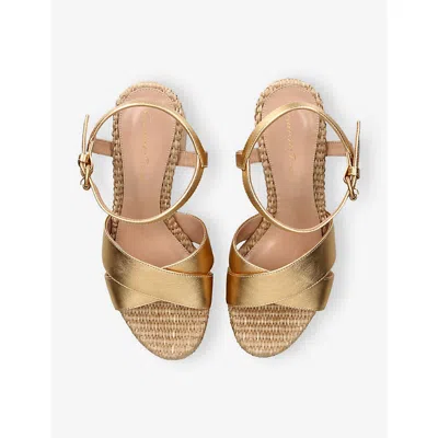 Gianvito Rossi Nappa-raffia Bebe Platform Sandals 70 In Multi