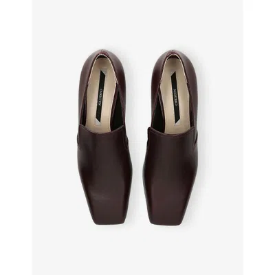 Christen Womens Wine Classic Square-toe Leather Loafers Eur 39 / 6 Uk In Multi