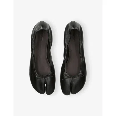 Christen Womens Black Tabi Leather Ballet Flats Eur 40 / 7 Uk In Black