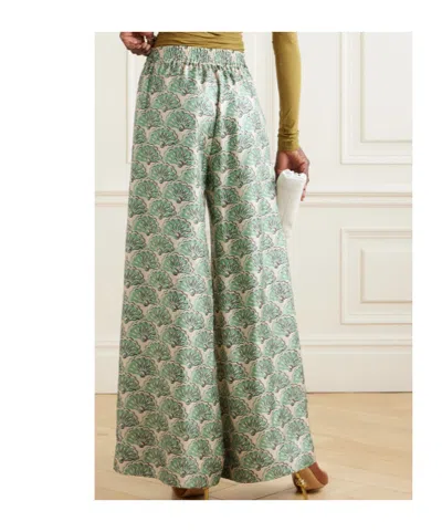La Doublej All-over Graphic Printed Palazzo Pants In Green