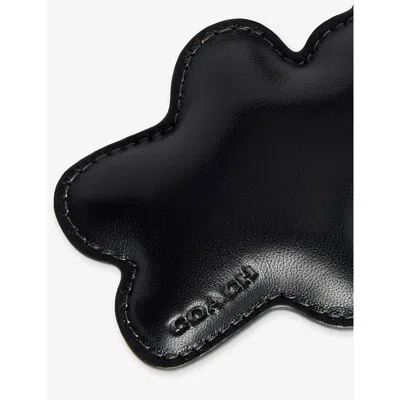 Coach Womens Lh/black Puffy Bear Leather Bag Charm