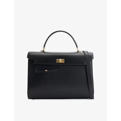 Anya Hindmarch Womens Black Mortimer Leather Top Handle Bag