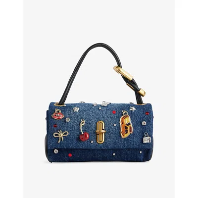 Marc Jacobs Womens Medium Wash Multi The Dual Trinket Denim Shoulder Bag