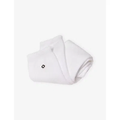 Maje Womens White Pointelle Cotton-blend Knee-high Socks In White