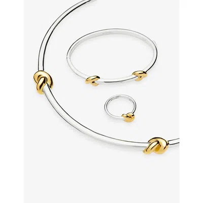 Missoma Womens Mixed  X Lucy Williams Knot Torque 18ct Gold And Rhodium-plated Brass Necklace In Multi