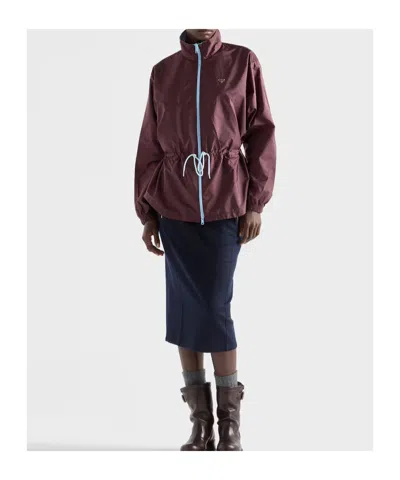 Prada Re-nylon Blouson Jacket In Brown