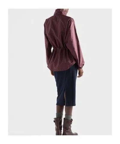 Prada Re-nylon Blouson Jacket In Brown