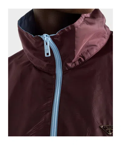 Prada Re-nylon Blouson Jacket In Brown