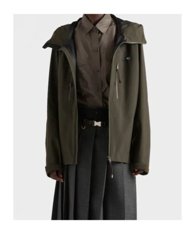 Prada Technical Fabric Jacket In Green