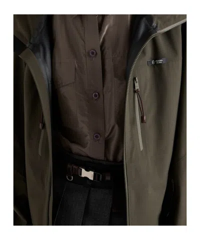 Prada Technical Fabric Jacket In Green