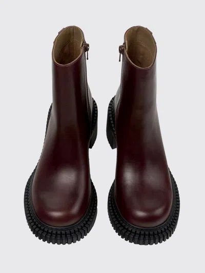 Camper Pix London Ankle Boots In Burgundy