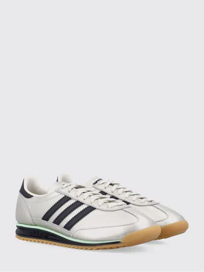 Adidas Originals Sl 72 Og Three-stripe Metallic-leather Sneakers In Silver