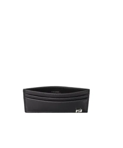 Fendi Ff Squared Card Holder In Black