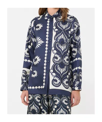 Weekend Max Mara Weekend Maxmara Wkdlastra Printed Silk Patchwork Shirt In Multi