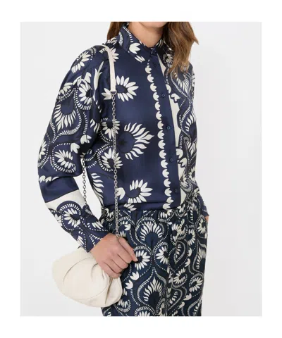 Weekend Max Mara Weekend Maxmara Wkdlastra Printed Silk Patchwork Shirt In Multi