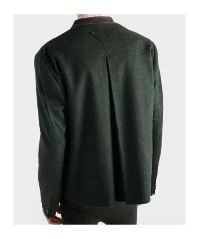 Prada Single-breasted Wool Jacket In Green