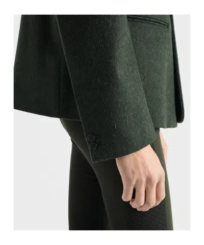 Prada Single-breasted Wool Jacket In Green