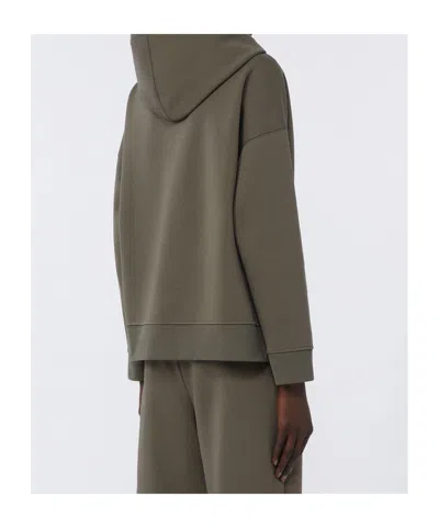 Max Mara Technical Cotton Jersey Sweatshirt In Brown