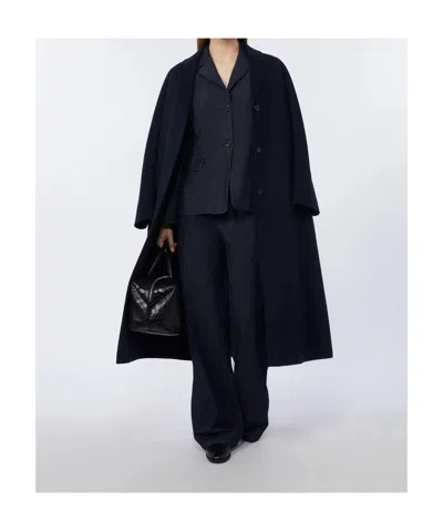 Max Mara Single-breasted Stretch Denim Jacket In Blue