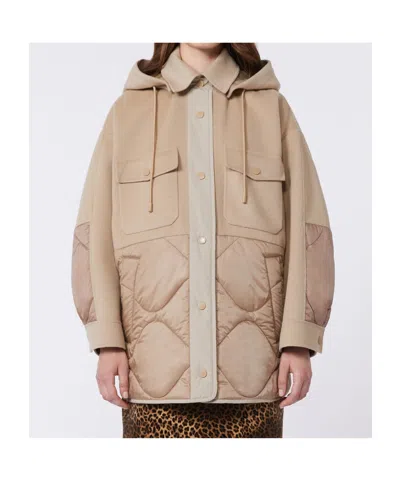 Weekend Max Mara Padded Coat In Double-sided Wool And Nylon In Neutral