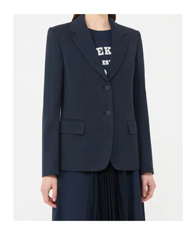 Weekend Max Mara Single-breasted Suit Jacket In Blue